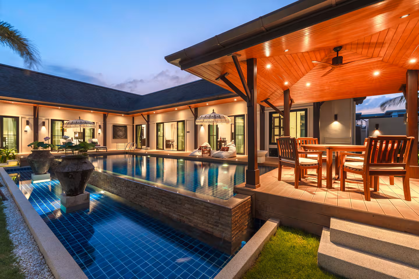 Pool and terrace of a villa at Two Villas Tara, Phuket